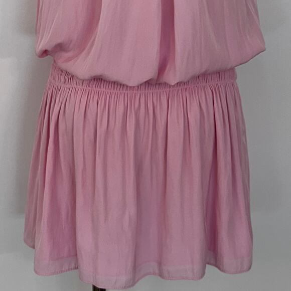 Ramy Brook Paris Halter Sleeveless Mini Dress Smocked Waist Pink M NWT - Picture 10 of 13